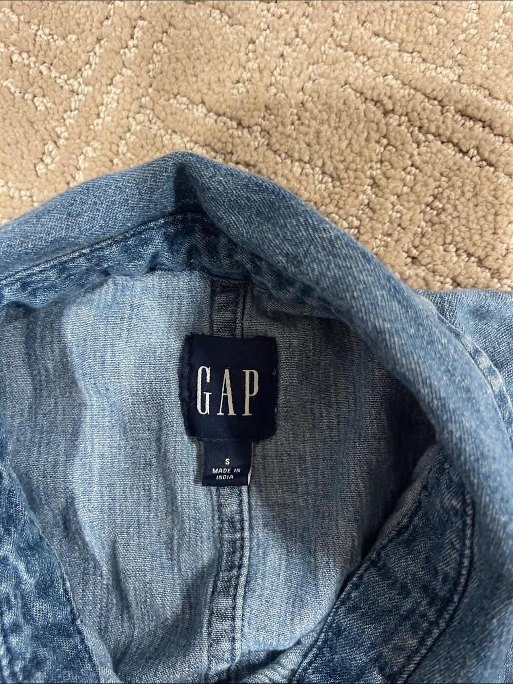 GAP Sleeveless Denim Midi Shirt Dress - Blue - Picture 2 of 3